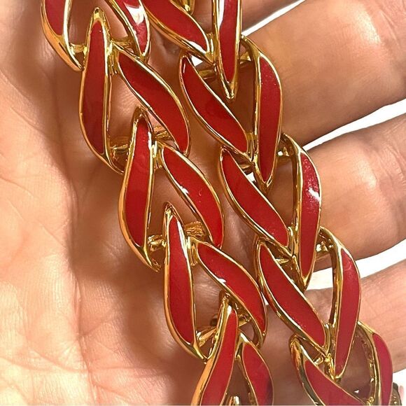 Napier vintage red enamel link necklace - Picture 7 of 10